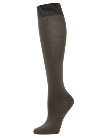 Solid (Olive) Bamboo Blend Women's Knee Highs