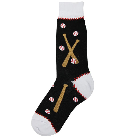 Baseball (Black) Crew Socks L/XL