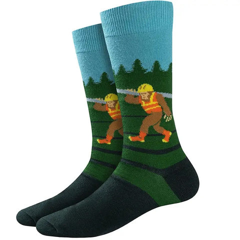 Bigfoot Construction (Black) Crew Socks L/XL