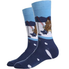Ice Fishing Bigfoot Men's Crew Socks
