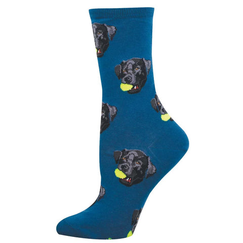 Black Labrador (Teal) Crew Socks S/M