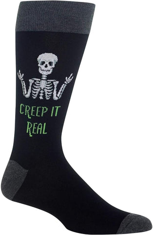 Creep It Real (Black) Men's Crew Socks
