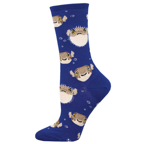 Pufferfish (Blue) Crew Socks S/M