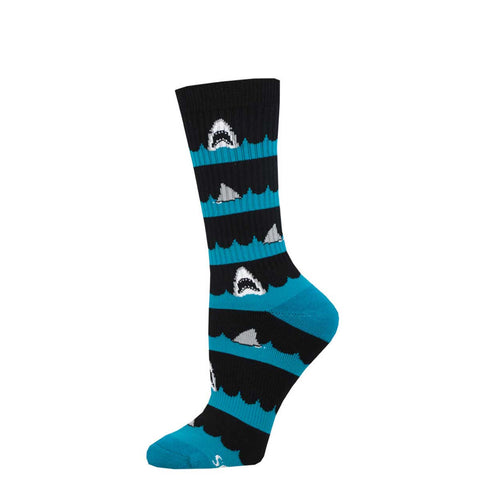 Shark Bait (Black) Unisex Active Crew Socks S/M