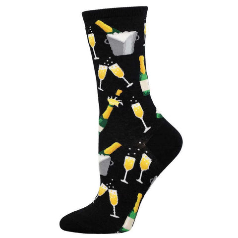 Champagne Toast (Black) Crew Socks S/M