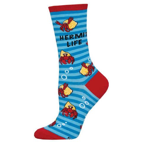 Hermit Life (Blue) Crew Socks S/M