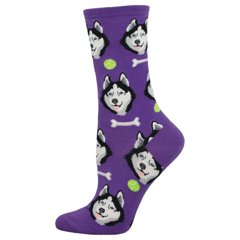 Give A Dog A Bone (Purple) Crew Socks S/M