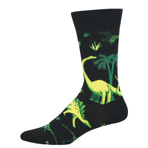 Scenic Dinosaurs (Black) Crew Socks L/XL