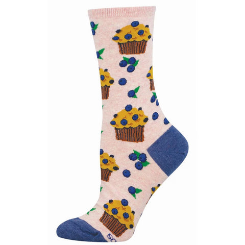 Berry Tasty Muffins (Pink Heather) Crew Socks S/M