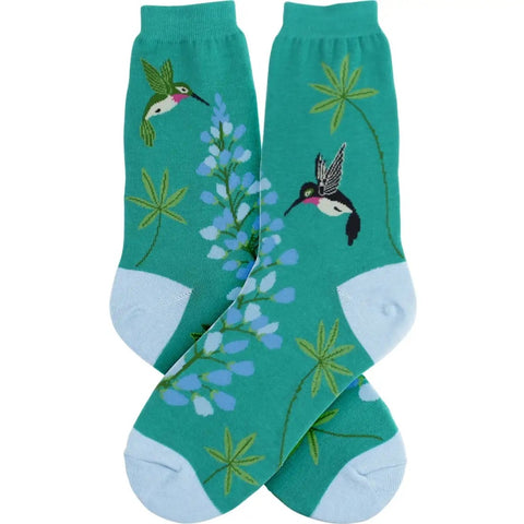 Hummingbirds Crew Socks S/M
