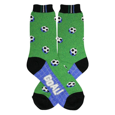 Soccer (Green) Crew Socks S/M