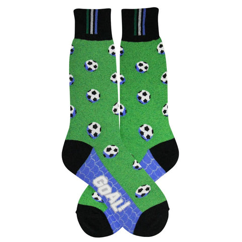 Soccer (Green) Crew Socks L/XL