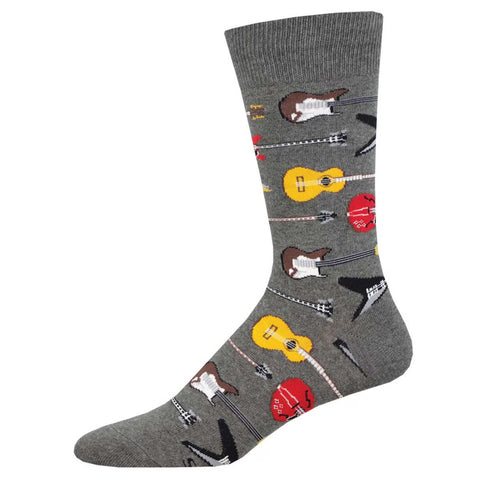 Guitar Riff (Charcoal) Crew Socks M/L