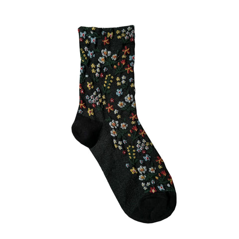 Harga Garden Flowers (Black) Women's Crew Sock