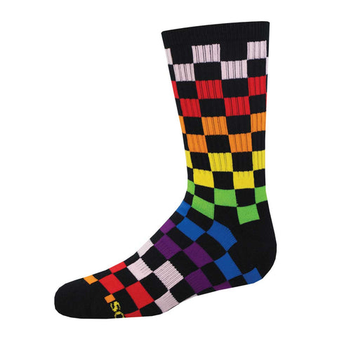 Check Me Out (Black) Kids' Athletic Crew Socks (Age 7-10)