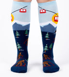 Hit The Slopes With Bigfoot (Blue) S/M Knee Highs