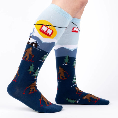 Hit The Slopes With Bigfoot (Blue) S/M Knee Highs