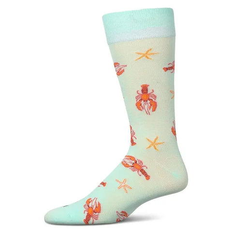 Maine Lobster (Aqua) Bamboo Crew Socks L/XL