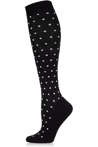 Classic Polka Dot (White on Black) Compression Socks