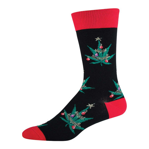 Pot Lover's Christmas (Black) Men's Crew Socks