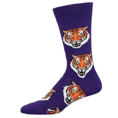 Fierce Tiger (Purple) Crew Socks L/XL