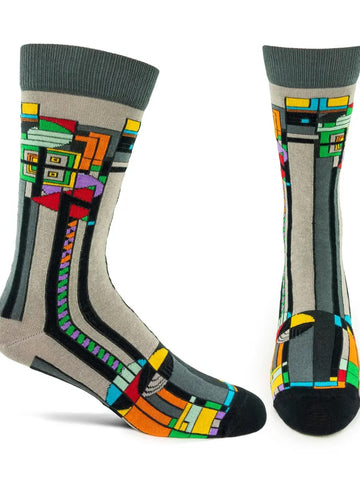 Frank Lloyd Wright, December Gift (Grey) Men's Crew Socks