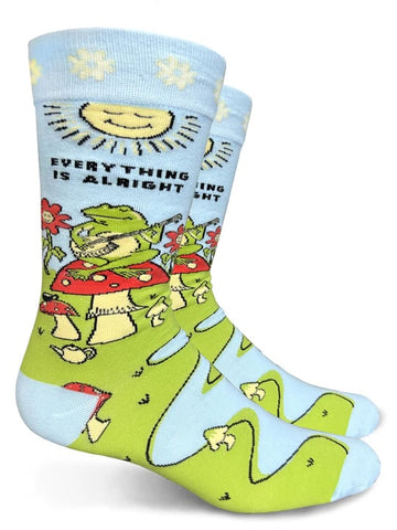 Everything Is Alright, Frog and Toadstool Men's Crew Socks