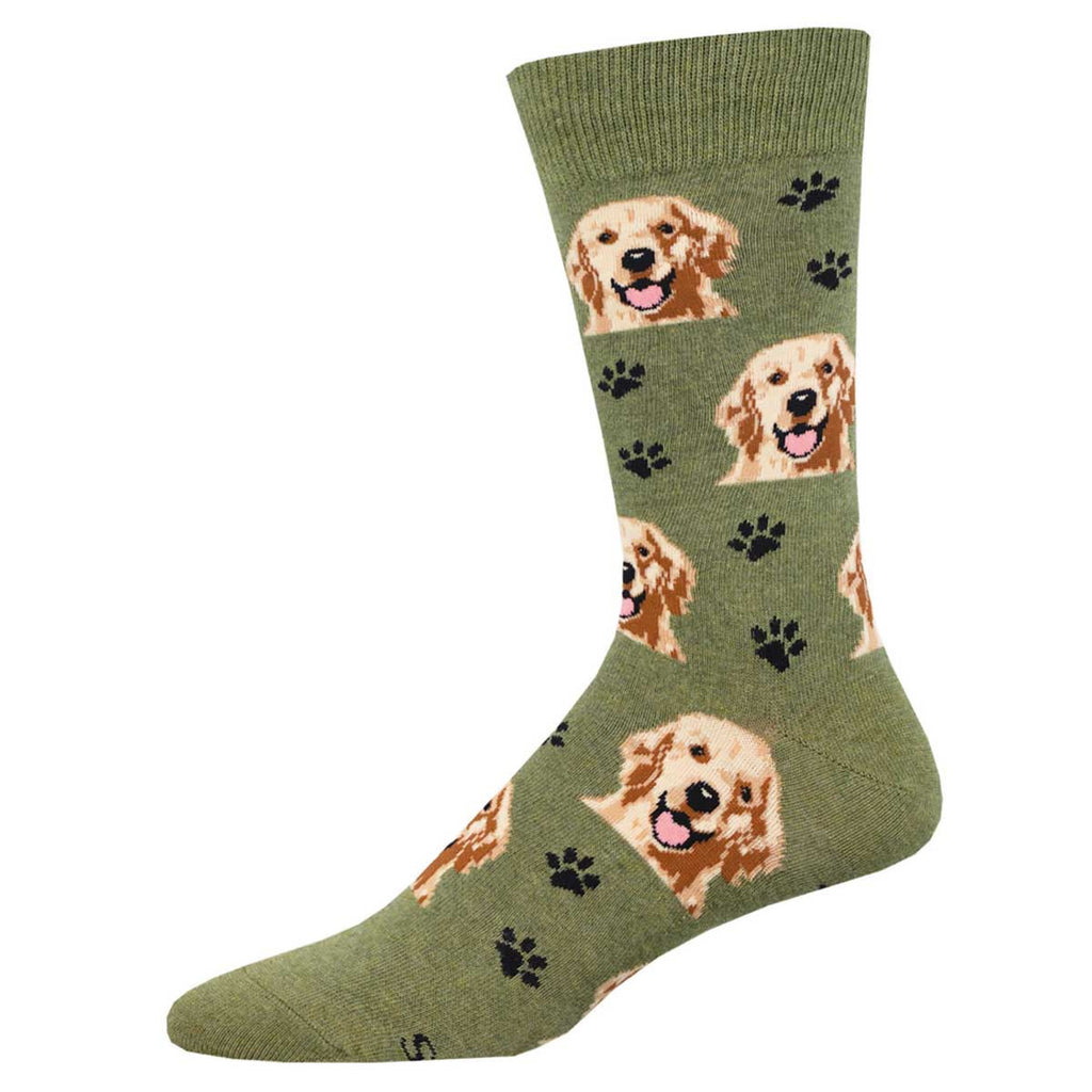 Who's A Good Boy? Golden Retriever (Green) Men's Crew Sock Who's A Good Boy? Golden Retriever (Green) Men's Crew Sock