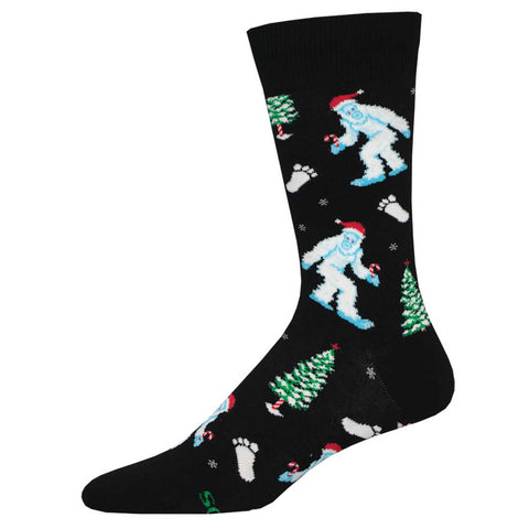 Is It Christmas Yeti?  (Black) Men's Crew Socks