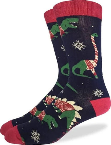 Dinosaurs In Christmas Sweaters King Size Crew sock (13-17)