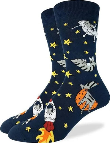 Cats In Space  King Size Crew sock (13-17)