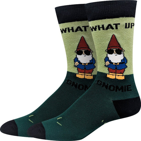 What Up Gnomie? (Green) Men's Crew Socks