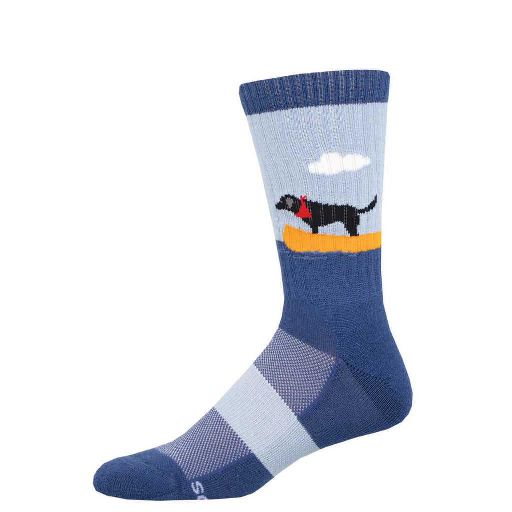 Boat Dog, Black Lab (Blue) Merino Wool Unisex L/XL Crew Sock – The