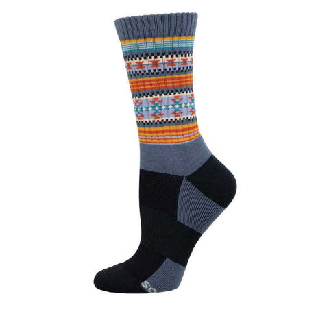 Serape (Blue) Merino Wool Unisex S/M Crew Sock