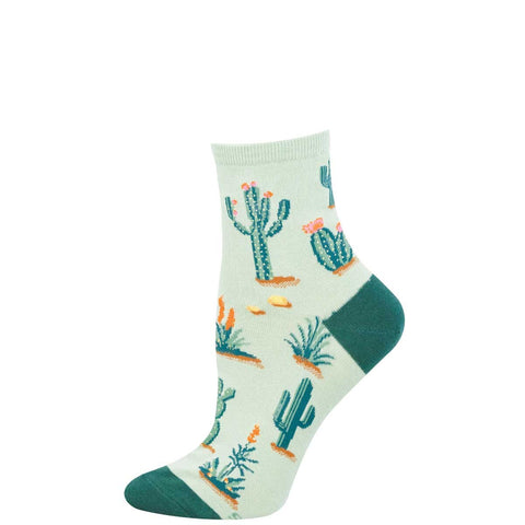 Deserted By My Cactus (Green) Mini Crew Sock S/M