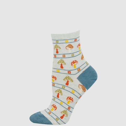Fungi Fashionista (Blue) Mini Crew Sock S/M