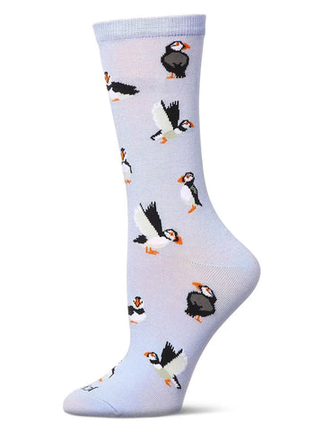 Maine Puffins (Skyway) Bamboo Crew Socks S/M