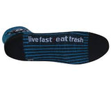 Live Fast- Eat Trash, Raccoon 1/4 Ankle Socks