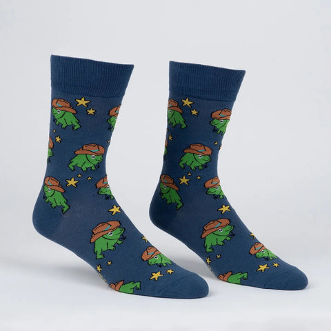 Yee Frog! (Blue) Crew Socks L/XL