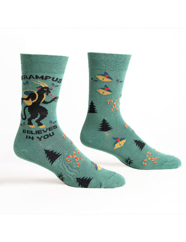 Krampus Believes In You Crew Socks L/XL