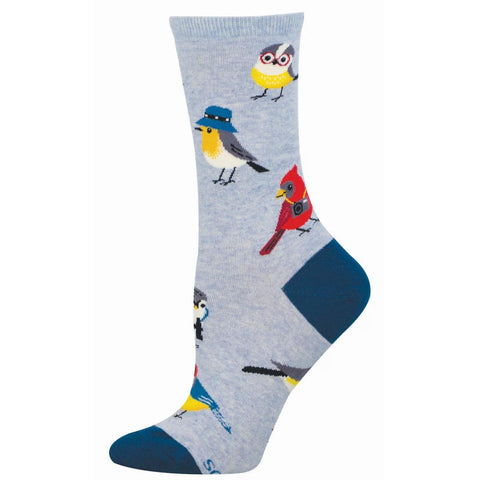 Bird Is The Nerd (Blue) Crew Socks S/M