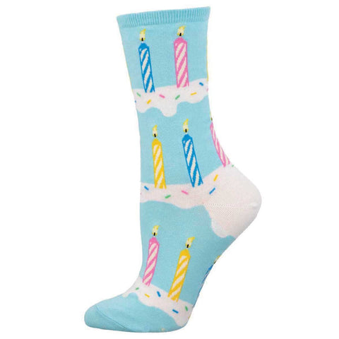 Birthday Candles (Blue) Crew Socks S/M