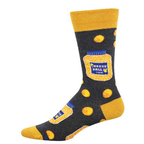 Cheese Balls (Charcoal Heather) Crew Socks L/XL