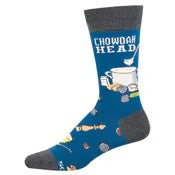 Chowdah Head (Blue) Crew Socks L/XL