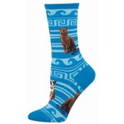 Greek Cats (Blue) Crew Socks S/M