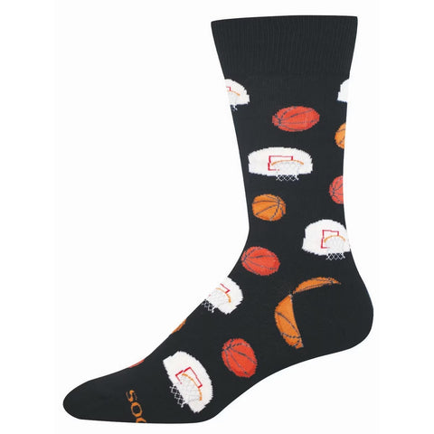 Shooting Hoops (Black) Crew Socks L/XL
