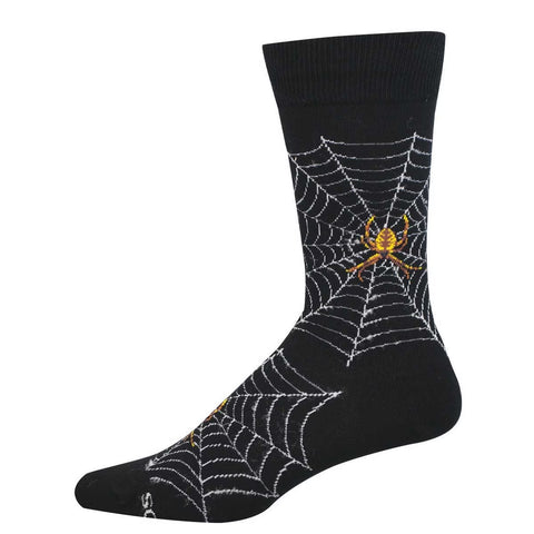 Spider Webs (Black) Crew Socks L/XL