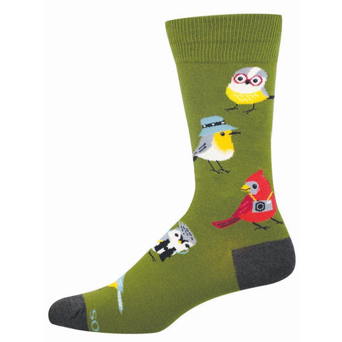 Bird Is The Nerd (Green) Crew Socks L/XL