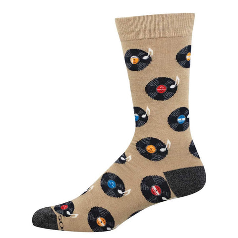 Vinyl Sounds Better (Hemp Heather) Bamboo Crew Socks L/XL
