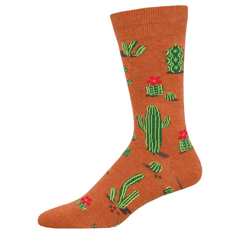Desert Cactus (Rust) Men's Crew Socks